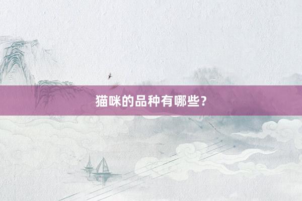 猫咪的品种有哪些？
